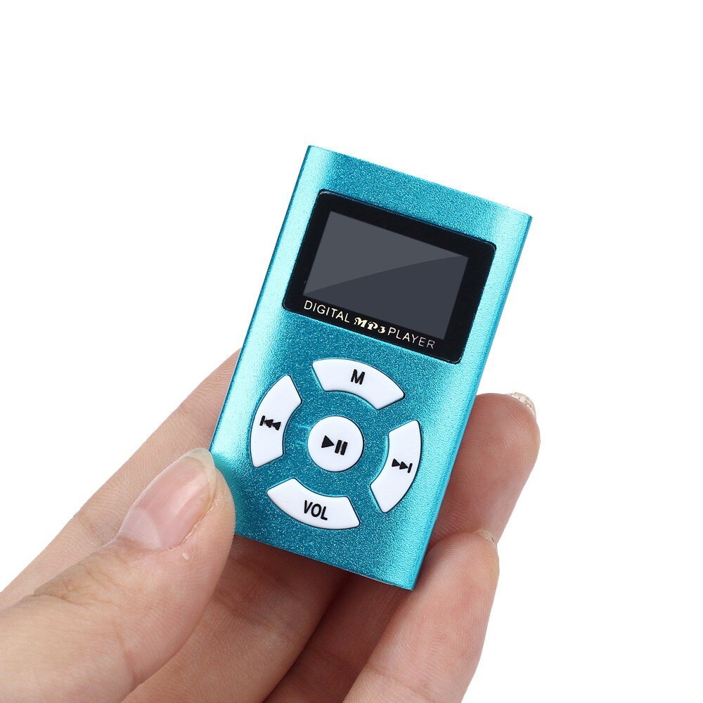 Mini MP3 Spieler LCD Bildschirm Metall fallen Musik Medien MP3 Unterstützung 32GB Mikro SD TF Karte USB Lange zeit musik-Spieler: Blau