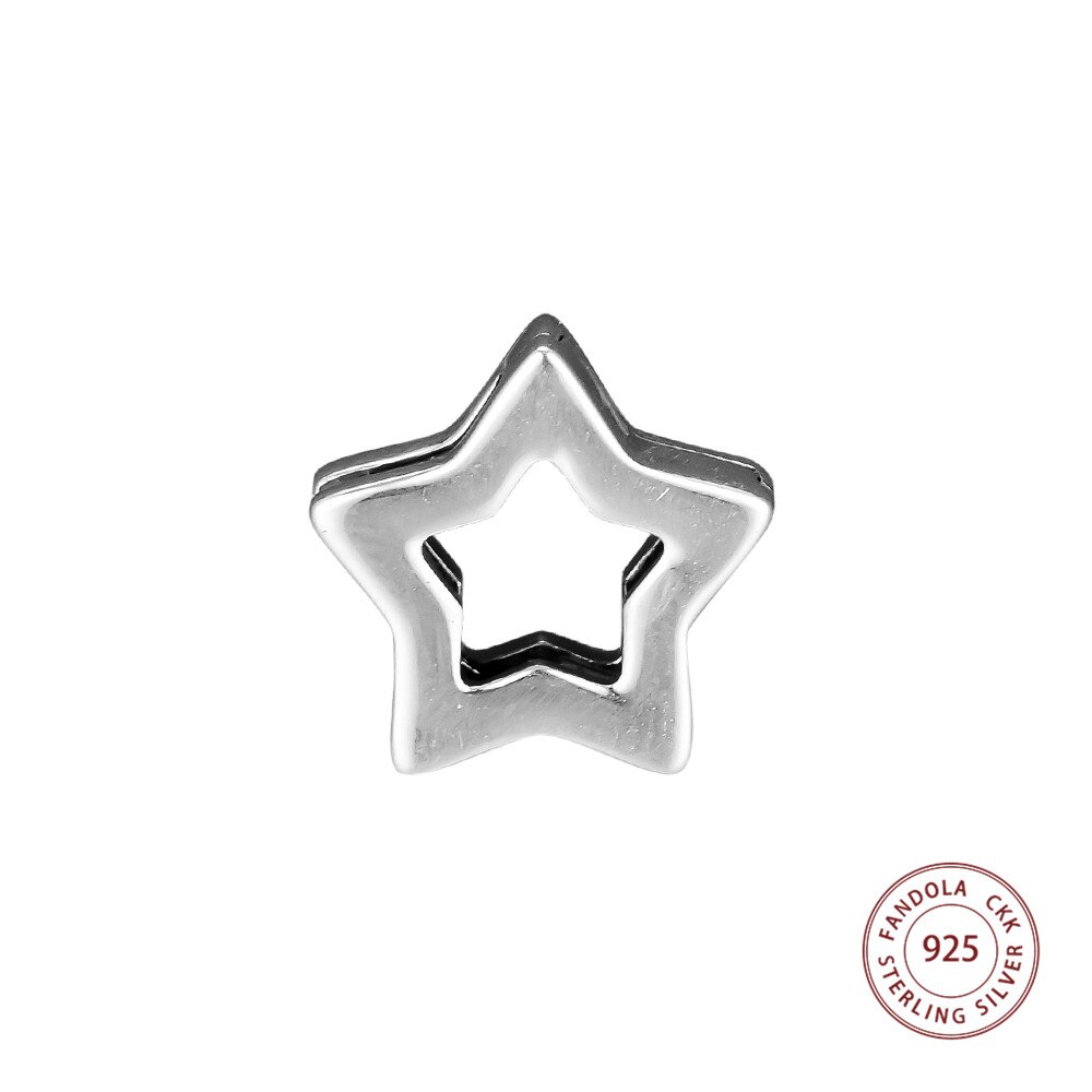 Relexions Sleek Star Clip Charms 925 Sterling Silver Beads for Jewelry Making Fits Original Brand Bracelet