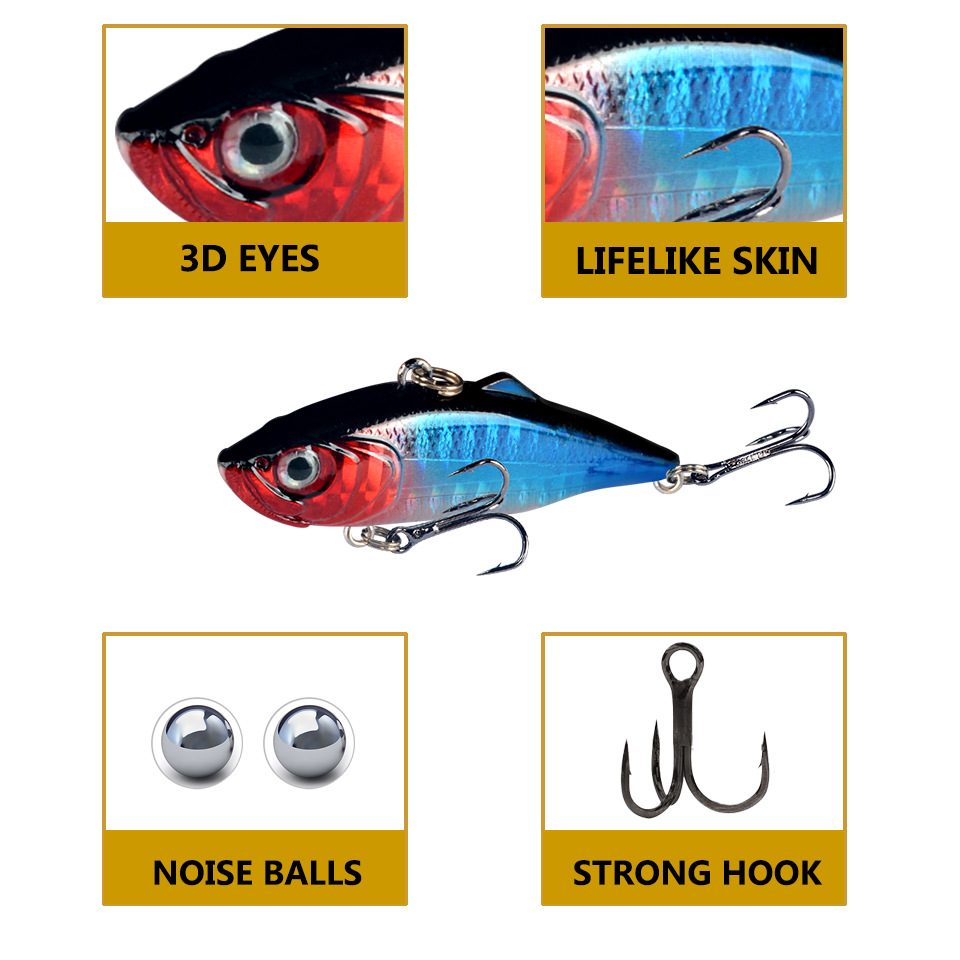 Señuelo de pesca con vibración VIB, 6cm, 11g, fundición larga, Rattlin Iscas, Wobbler Artificial, cebo duro de plástico, aparejos de carpa para nadar, 1 Uds.