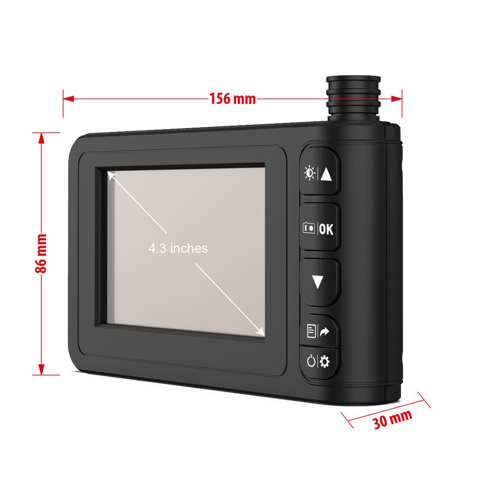 TACKLIFE 8LED Digital Endoscope Camera 1m 3m 5m 10m LCD Black Borescope Hand-held Industrial 4.3 inch 1080P Screen Endoscope