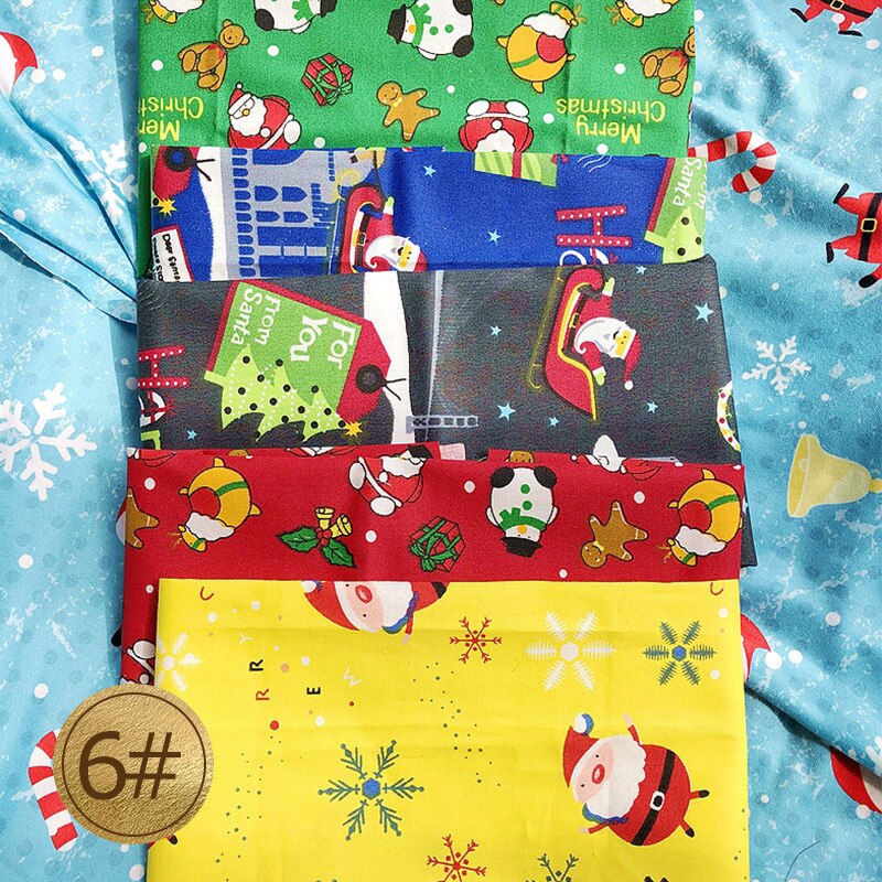 5 stk julestof kjole stof til syning af tøj sytilbehør til syning af bomuldsstoffer godt år 25*25cm: Blå