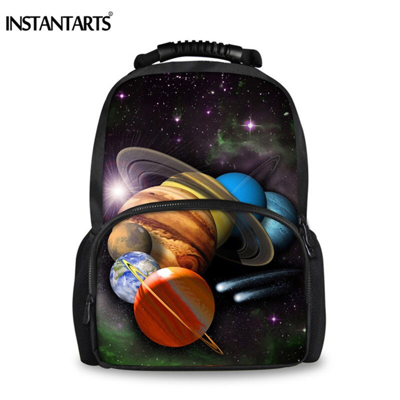 INSTANTARTS univers espace galaxie feutre sac à dos pour hommes 3D solide motif mâle sac d'école adolescent garçons voyage ordinateur portable sacs à dos: CC3193A