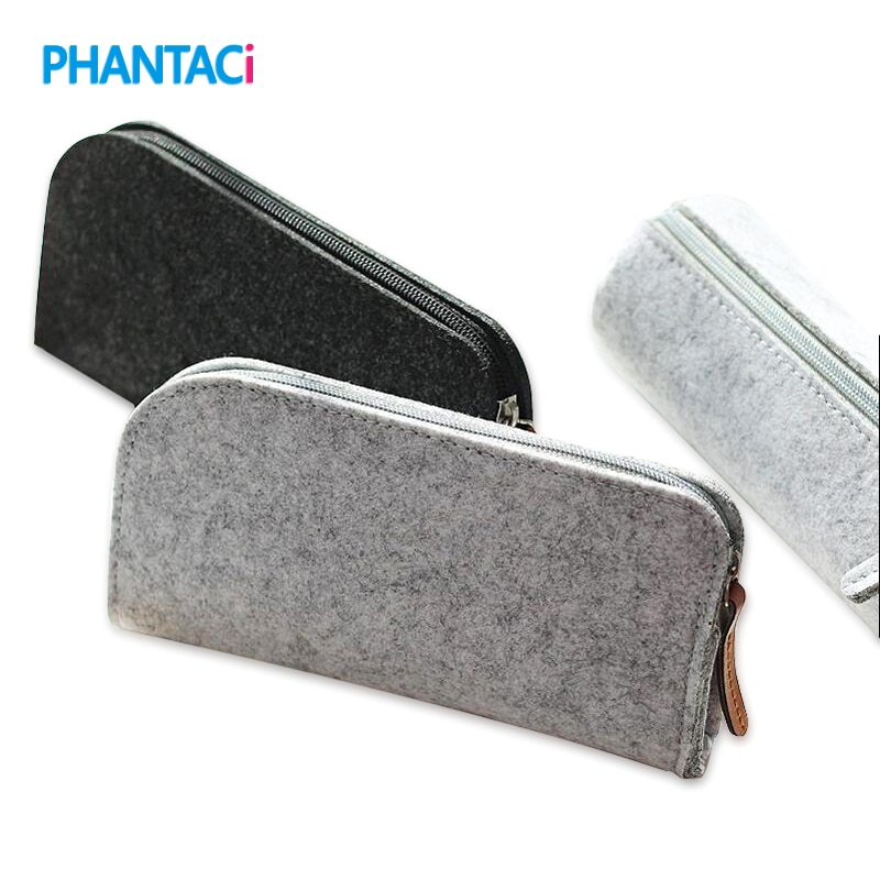 Minimalism Felt Pencil Bag Fabric Pencil Case Stationery Pouch Purse Storage Bag School Supplies Office Supplies Pencil Boxs