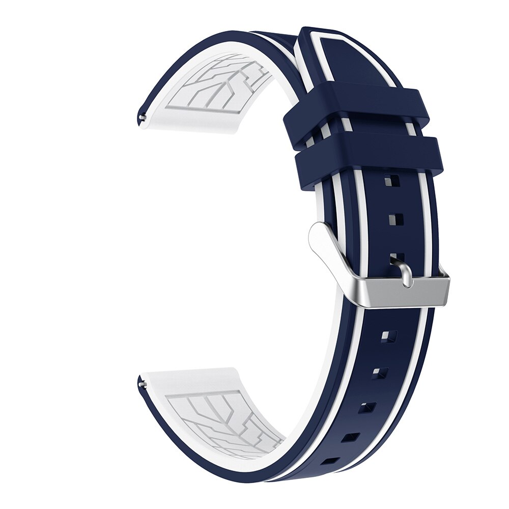 Voor Huawei Horloge Gt 2 46Mm Gt GT2 Strap Twee Tone Siliconen Horloge Band Horlogeband Vervanging Sport Armband 22Mm Horloge Band: Midnight blue white