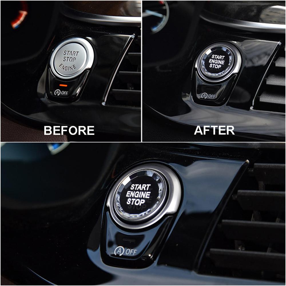 Diamond Crystal Car Start Stop Switch Button For BMW G F Series F30 F10 G20 F48 G30 X3 G12 G01 G08 Start Stop Switch Button