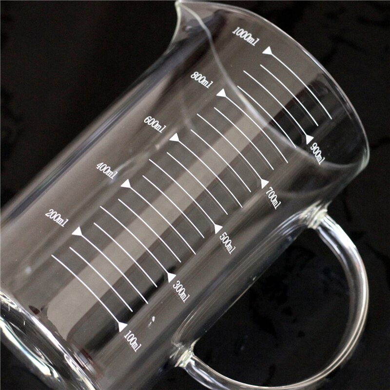 Glass Scale Measuring Cup with Lid Glass Baking Measurement Accessories Simple Transparent Home Jug Measuring Desktop Tools