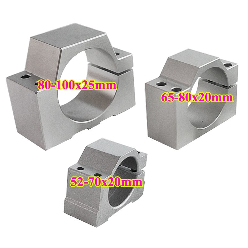 1PCS CNC Router Spindle Motor Clamp Mounting Bracket Diameter 52mm 57mm 65mm 80mm Aluminum Fixture Clamp Holder with 4 Screws