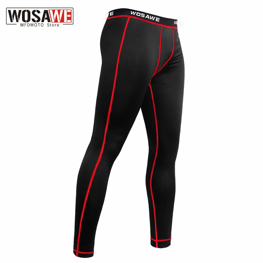 WOSAWE Mens motorcycle Pants Compression Base Layer Fitness Jogging Trousers Tights Sport Training Gym Wear motocross pants