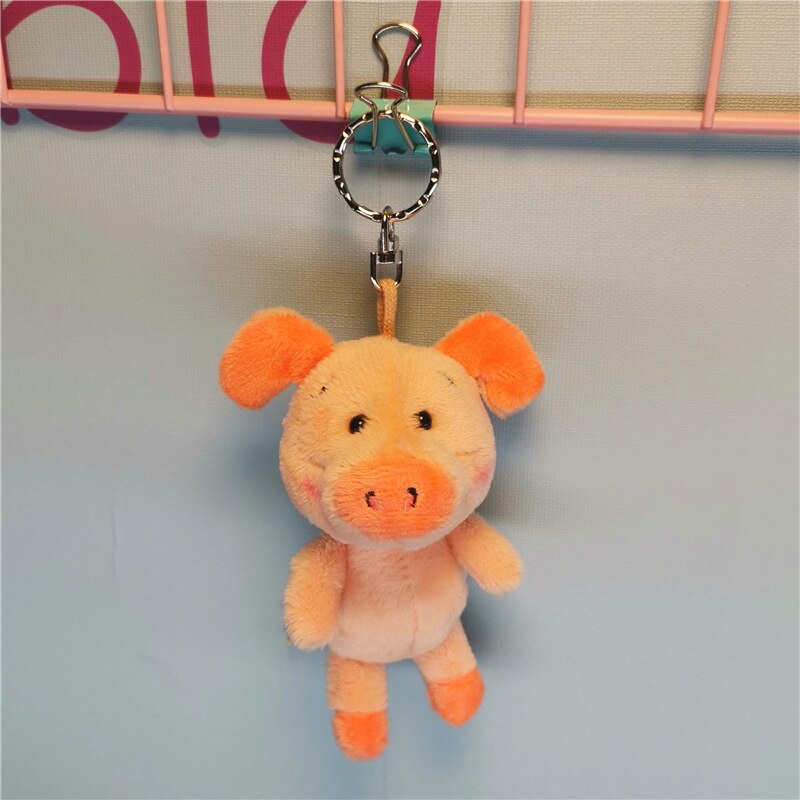 Net red cute Star same style pig pendant car keychain plush bag baby bed decoration soft Soothing doll christmase: pig 10cm