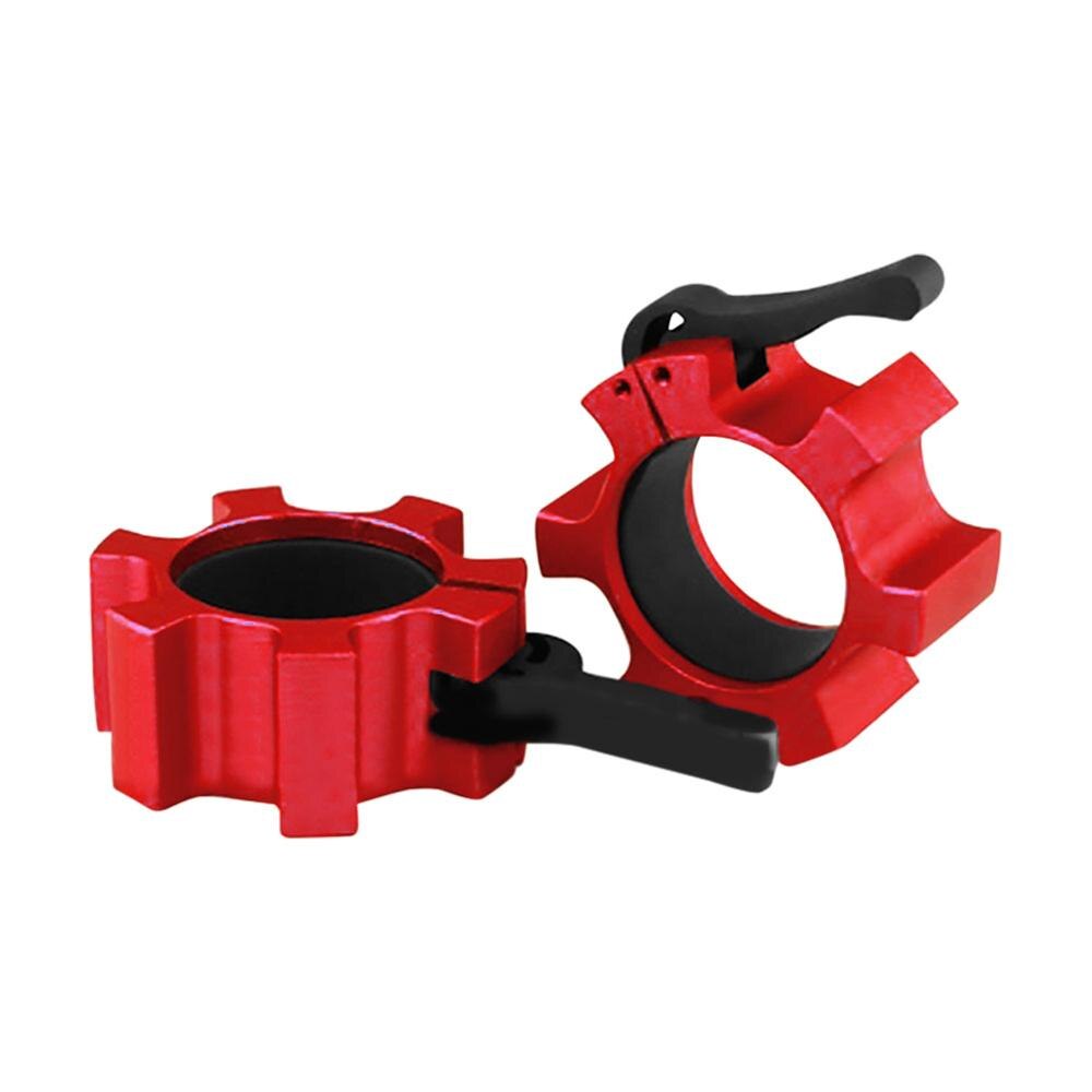 1Pair Barbell Clamps Metal Aluminum Quick Release Locking Workout Barbells Collars for Squat Weightlifting Powerlifting: red