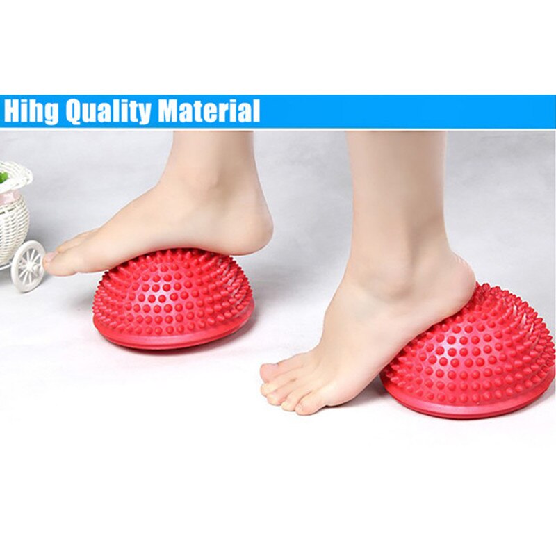 Yoga Ball PVC Inflatable Massage Point Half Fit Ball Balance Trainer Stabilizer Pilates Fitness Balancing Ball