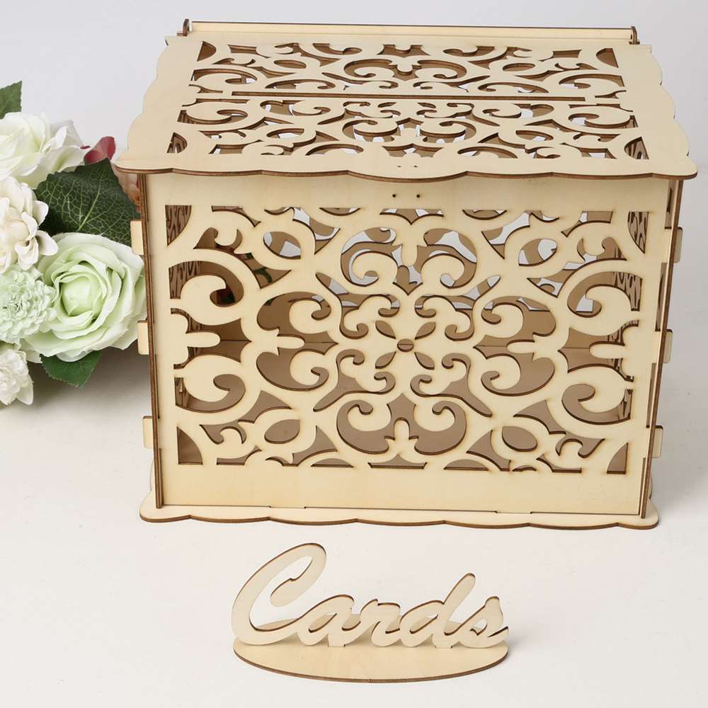 Wooden Wedding Card Boxes Wedding Supplies DIY Couple Deer Bird Flower
