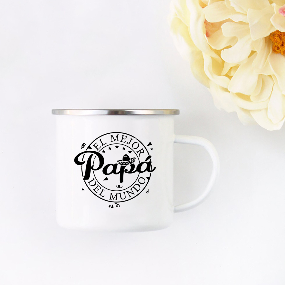 TU ES EL MEJOR PAPA EN EL MUNDO Taza esmaltada Café Té Taza esmaltada Bebida Agua El mejor original y divertido para el día del padre: Rosa