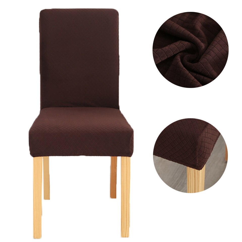 Super Zachte Fleece Stof Stoel Cover Elastische Stoelhoezen Spandex Voor Eetkamer/bruiloft/Keuken/Hotel Party banket: coffee color