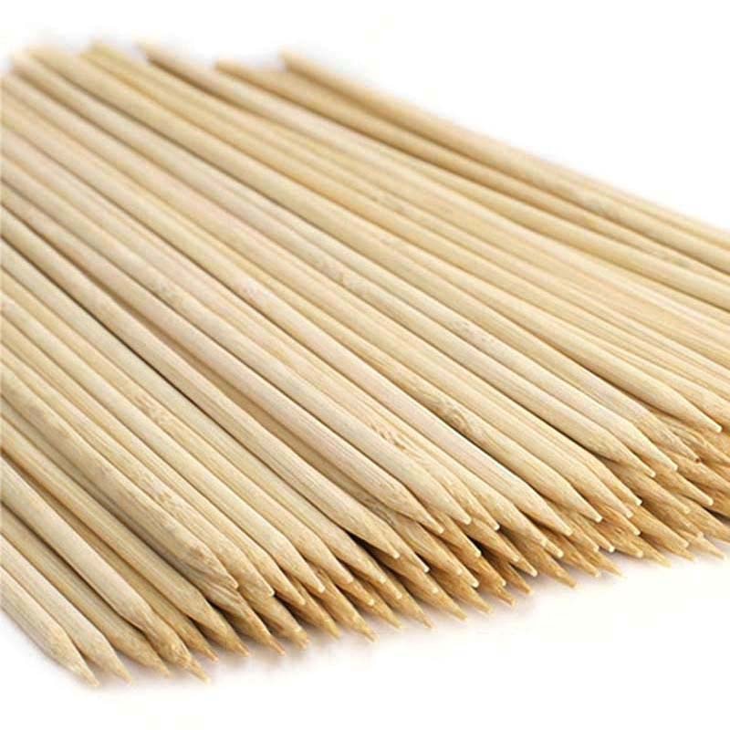 Barras de barbacoa de madera de bambú de 30cm y 100 Uds., herramienta para barbacoa y carne movediza, pinchos largos desechables para fiestas, rejilla de Catering y acampada