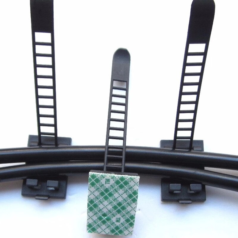 10PC Cable Tie Mounts Adjustable Wire Ties Cable Clips Clamp Plastic Self Adhesive Cable Organizer Fix Holder Cord Management