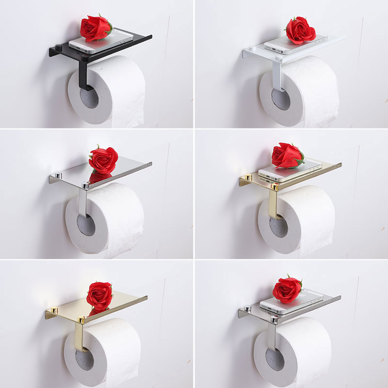 Wall Mounted toiletrolhouder rvs tissue houder mobiele telefoon badkamer papierrol rack wall mount badkamer product