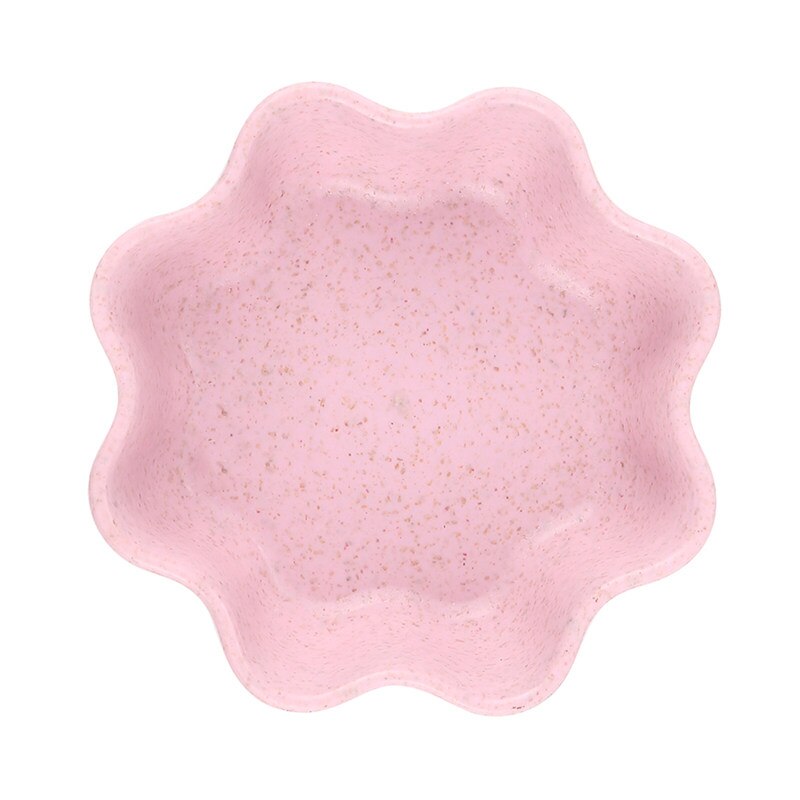 1Pcs Tarwe Multipurpose Kruiden Kom Leaf Hart Vorm Kruiden Kom Kleine Platen Snack Schotel Saus Te Schoon Keuken gereedschap: pink Plum blossom