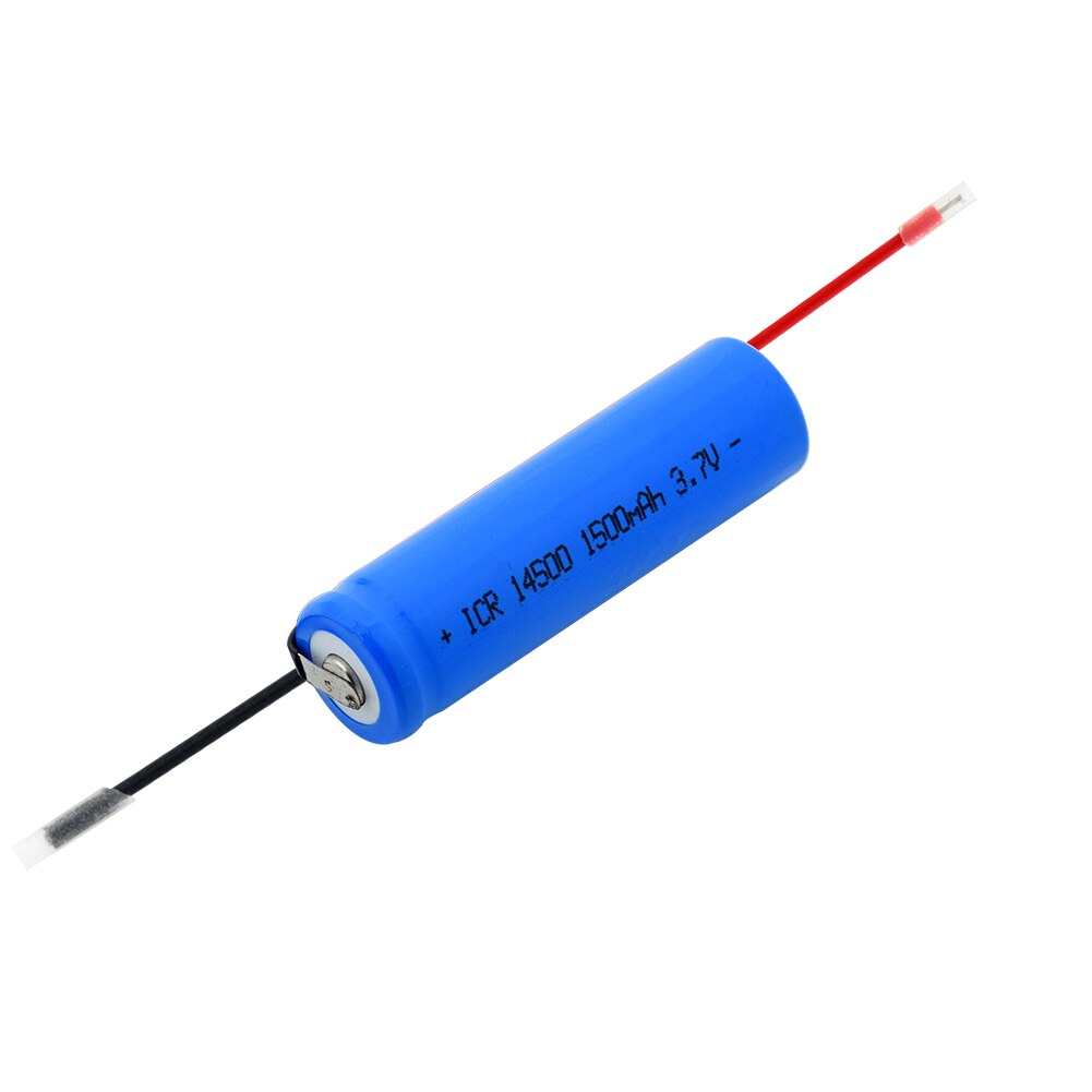 1/2/4 Pcs ICR 14500 1500mAh Li-ion Battery With 2 DIY Wires Torch Flashlight Power Bank LED Light 14500 Replacement Battery