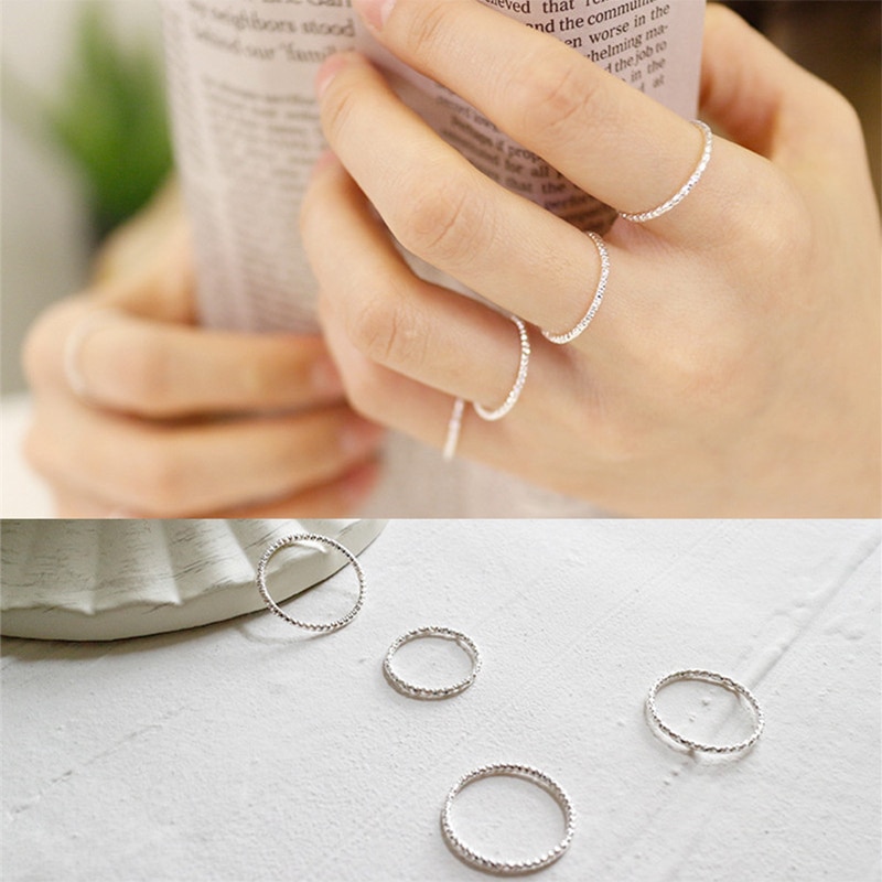 Bague en argent Sterling pour femmes et hommes, bijou fin, à la , Simple et lisse, pour petit doigt, de 925