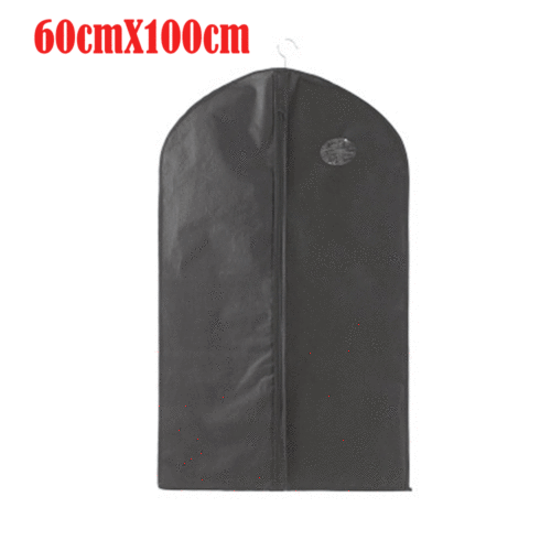 Top hjemmekjole tøj jakke frakke beklædningsgenstand jakkesæt skjortebetræk rejsetaske støvtæt opbevaringsbeskytter åndbar: Sort / 60 x 128cm