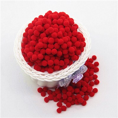 Rød pompon 8mm 10mm 15mm 20mm 30mm pom poms ponpon håndværk forsyninger diy til børn legetøjsbeklædning syning hjem bryllupsdekorationer 20g: 10mm 288 stk