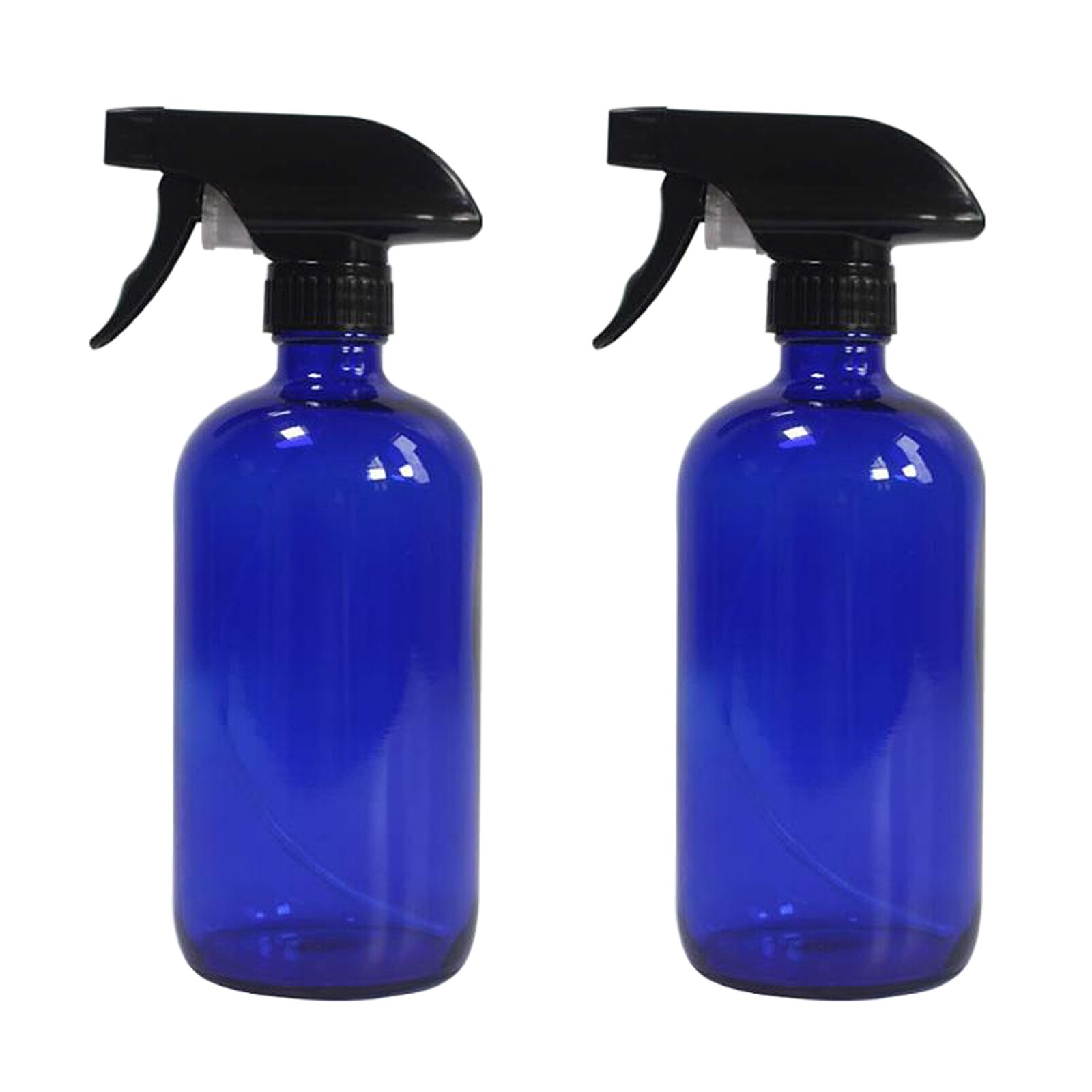 2pcs 250/500ml Boston Empty Amber/Blue Glass Spray Bottles Container Trigger Spray Bottles Mister Bottles Refillable Bottles: blue 250ml