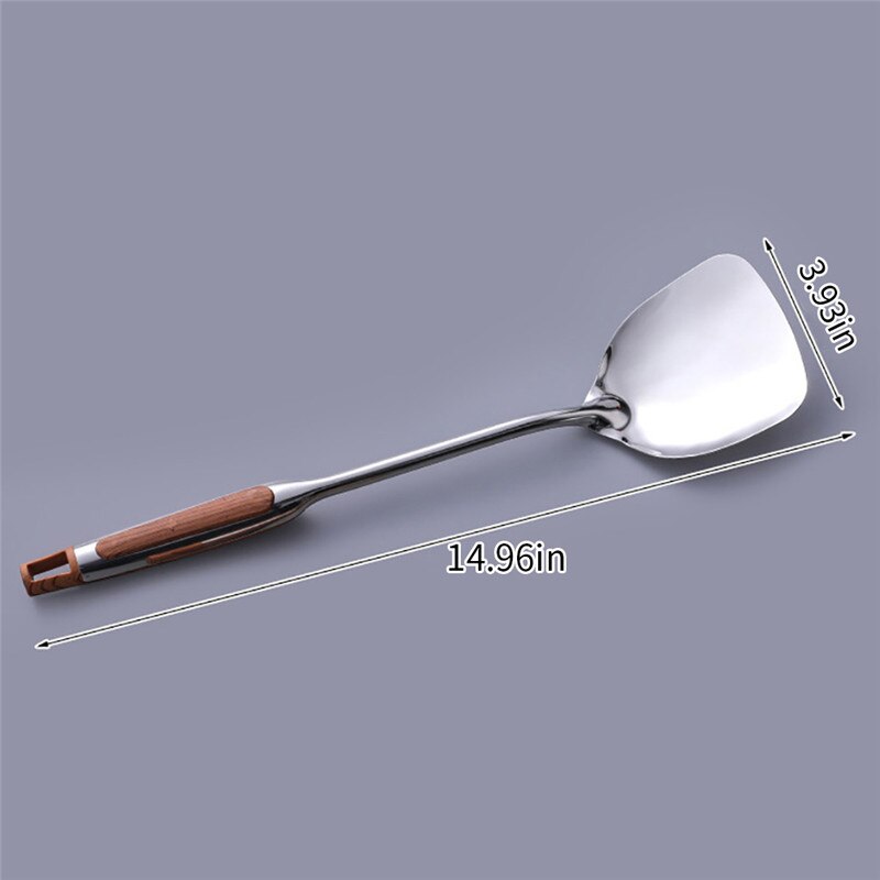 Espátula para comida antiadherente de acero inoxidable portátil, duradera, espátula para Wok, cuchara giratoria, cucharón, utensilios de cocina, utensilio de cocina