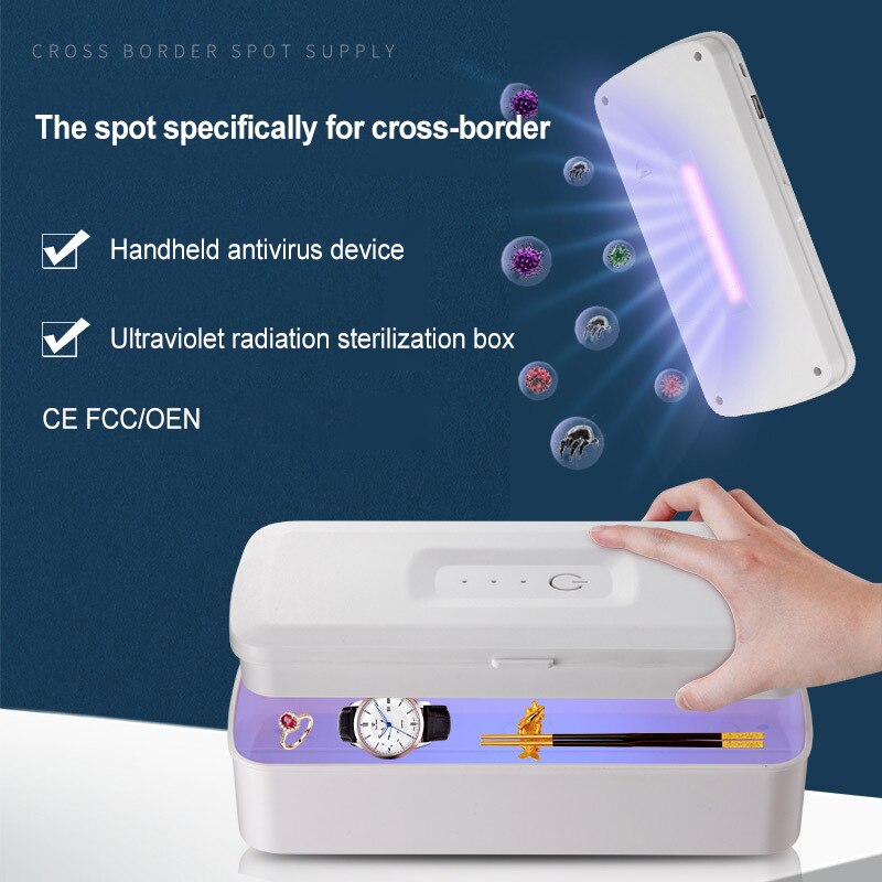 Ultraviolet cleaner Portable UV Sterilizer Cellphone Face Mask Disinfection Sterilizer Box Dual UV Lights for Small Items