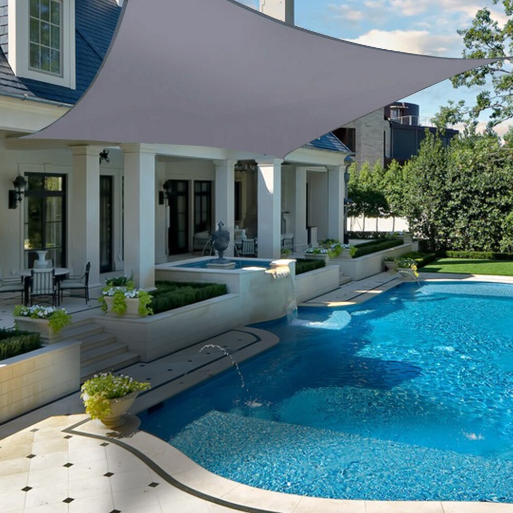 Sunshade Sail Square Waterproof Camp Travel Shade Canopy Tent Portable Polyester Sun Shelter For Outdoor Garden Beach Patio Pool