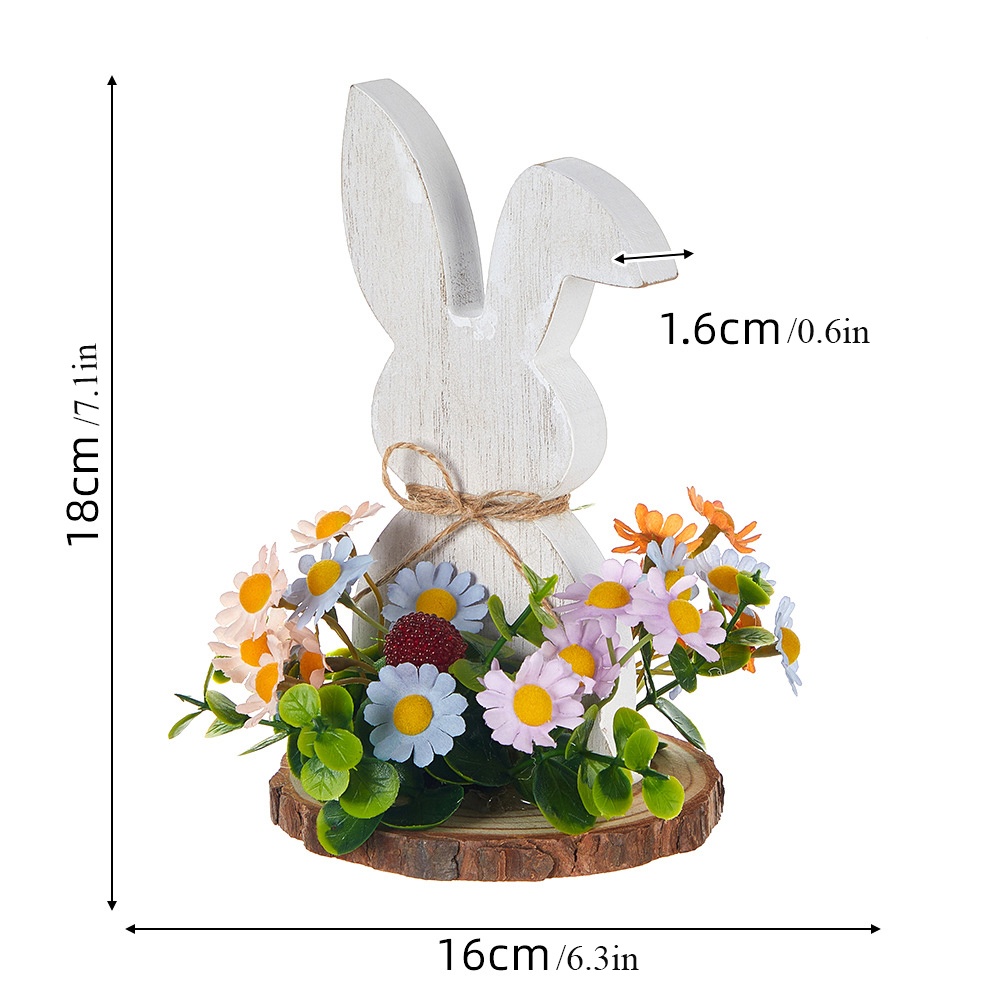 Påskepynt i tre barneaktiviteter festartikler til hjemmet stuen hvit påskedekorasjon med blomster bordplate barn: Dyp safir