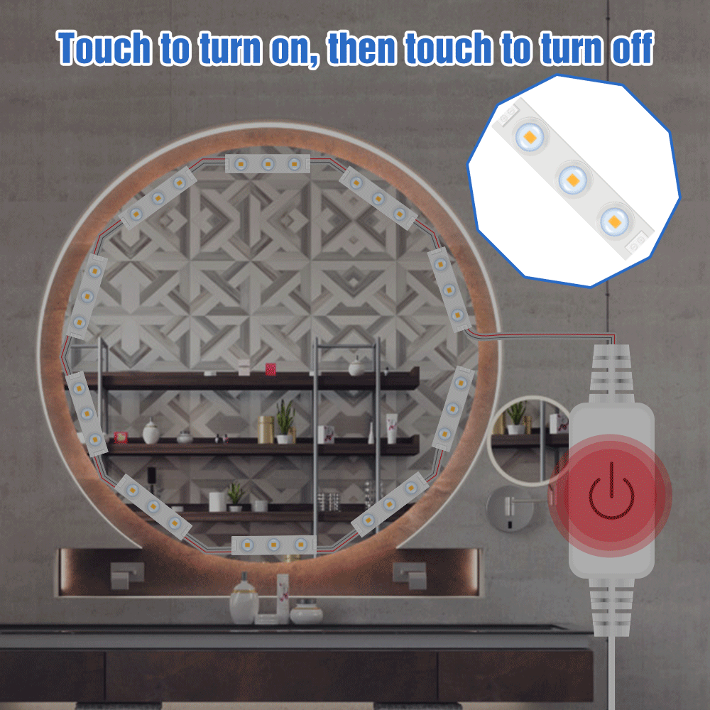 12v make-uplampen led-badkamerverlichting usb traploos dimbaar hollywood make-upspiegel cosmetische lamp led slaapkamer 2 6 10 14 lampen kit