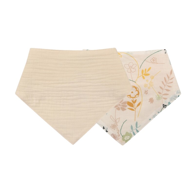 Bavoirs en coton à imprimé Floral Double face pour bébé, 1 pièce, serviette d'alimentation pour nourrisson, serviette de salive, accessoire alimentaire, WXTD: 12