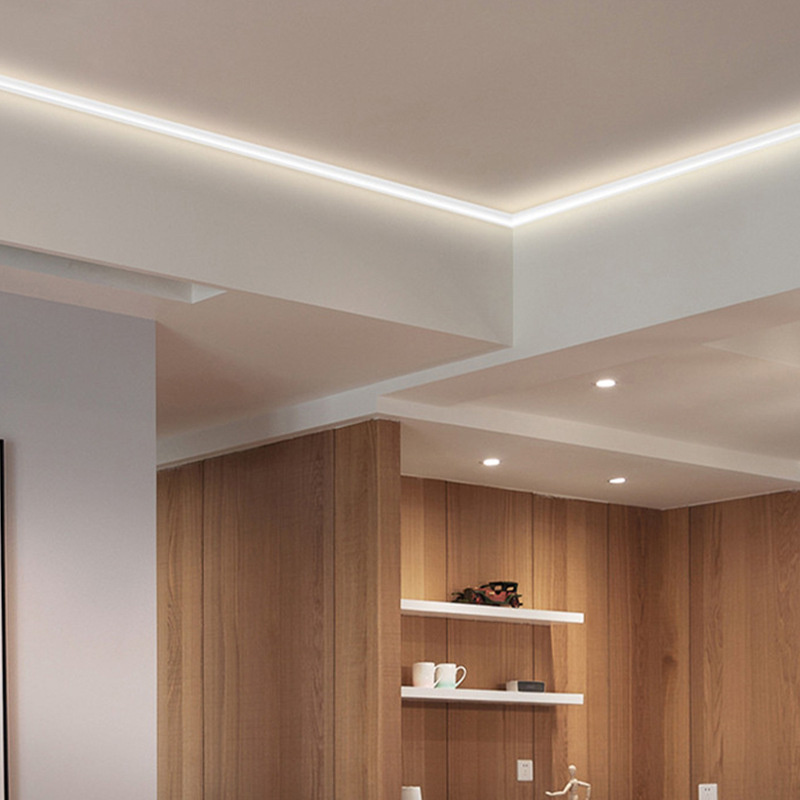 Ceiling Led Aluminum Profile Surface Mounted Wall Top Corner Decoration Indoor Atmosphere Lighting Linear Hard Bar Light Lamps