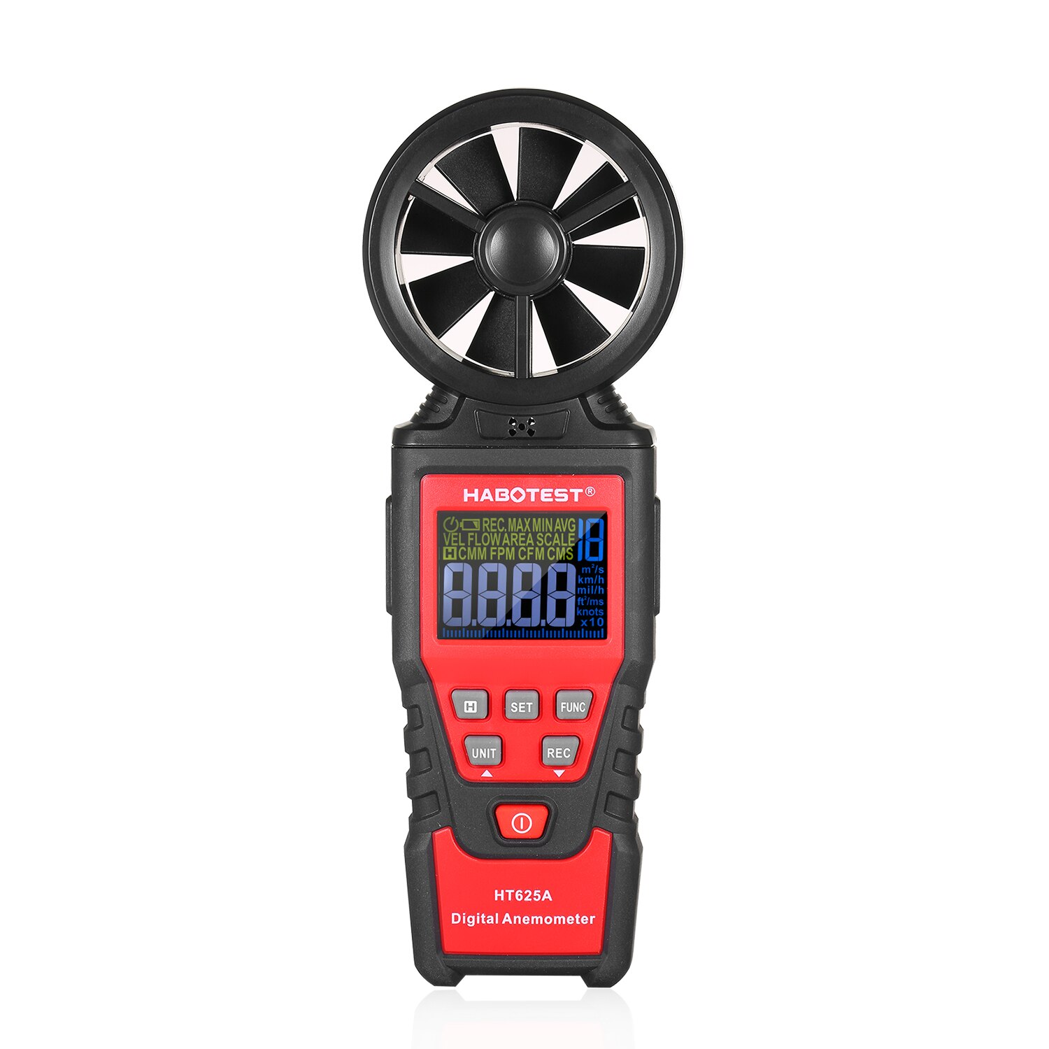 Habotest  ht625a handhållen digital vindhastighetsmätare vindmätare vindmätare för att mäta vindhastighet luftvolym max/min/avg: Skriv a