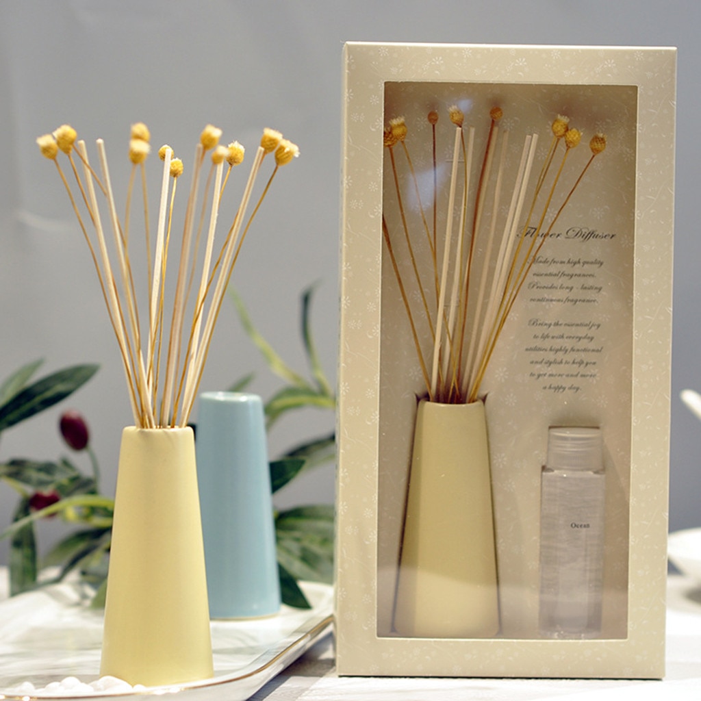 Riet Olie Diffusers met Natuurlijke Stokken Glazen Fles en Geparfumeerde Olie 30 ML Goedkope Fles DIY Glazen Fles Mini Containers