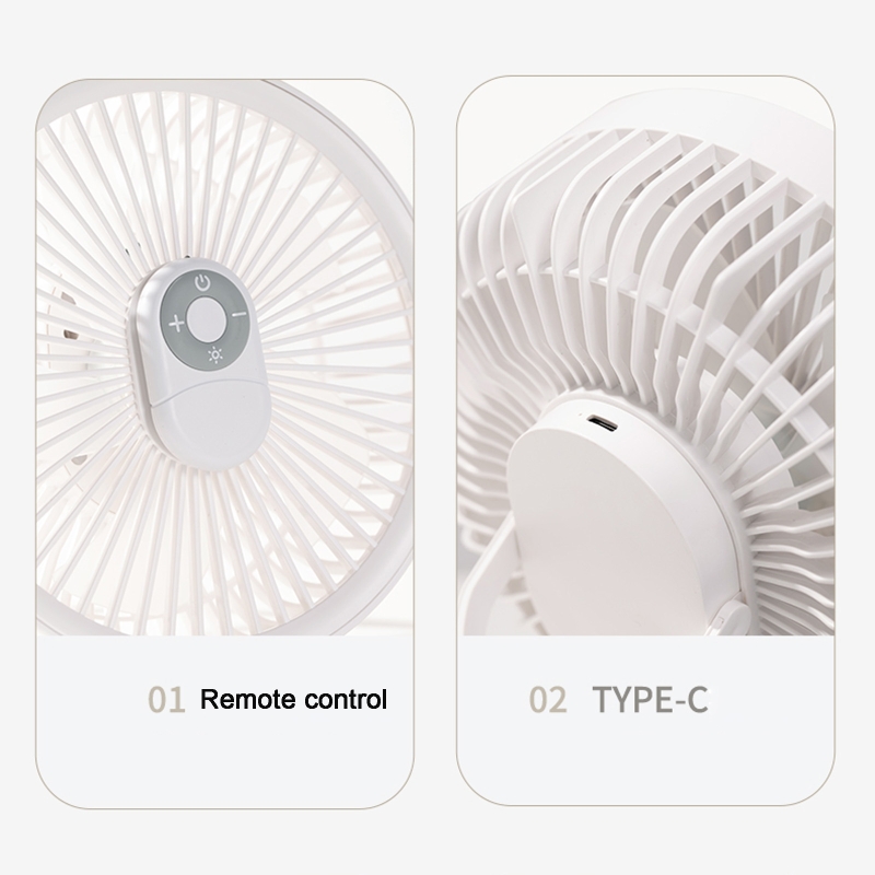 USB Ceiling Fan with Remote Control Camping Fan Lamp Hanging Fan 3 Speed For Bedroom Home Outdoor USB Rechargeable D5QC