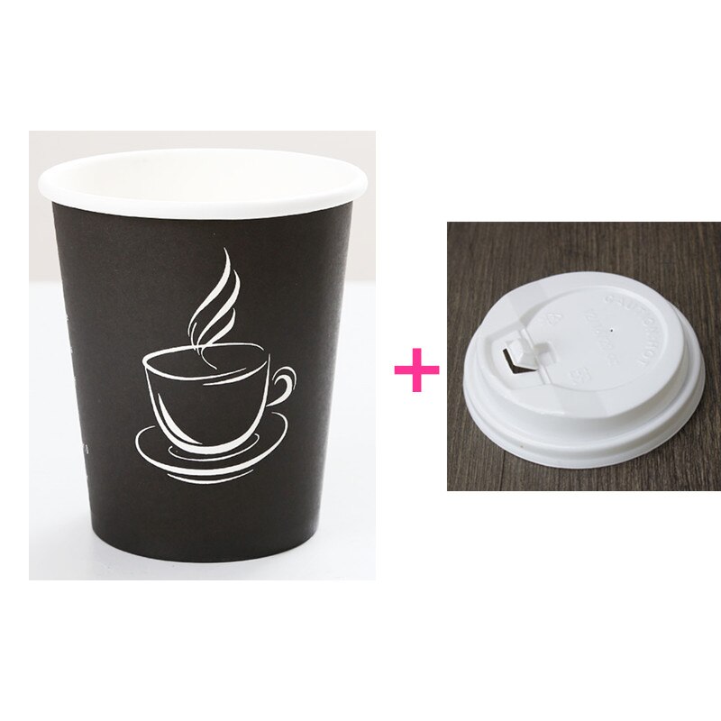 50 Stuks Wegwerp Drink Cup Party Gunsten Koffie Beker Melk Thee Glazen 250 Ml 400 Ml papier Cup Met Deksel: cup and lid1 / 500ml 16oz 50pcs