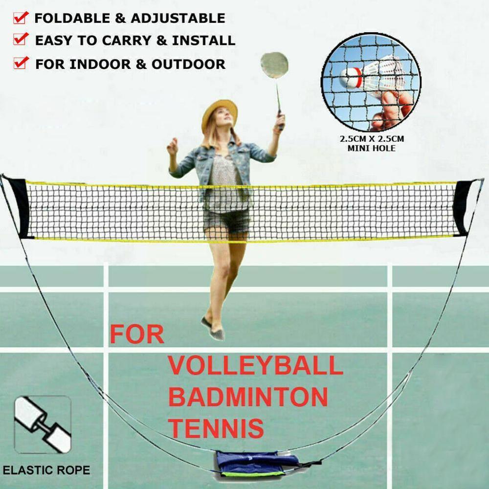 Portable Badminton Net Frame Support Tennis Volleyball Training Shuttlecock Square Net Square Badminton Tennis Mesh Netw M6c4