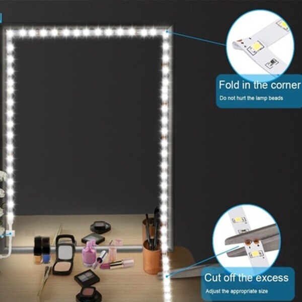 3M Vanity Makeup Mirror Lamp Led Light Strip 5V USB LED Flexible Tape Led Dressing Table mirror Lamp Decor Bathroom Light Strip