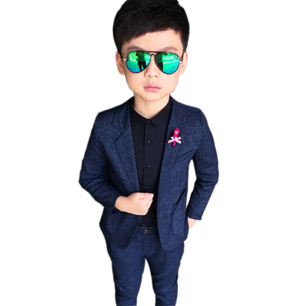 boy blazer suit set gentleman style solid tops pants set for 2-10years boys kids children suit set clothing