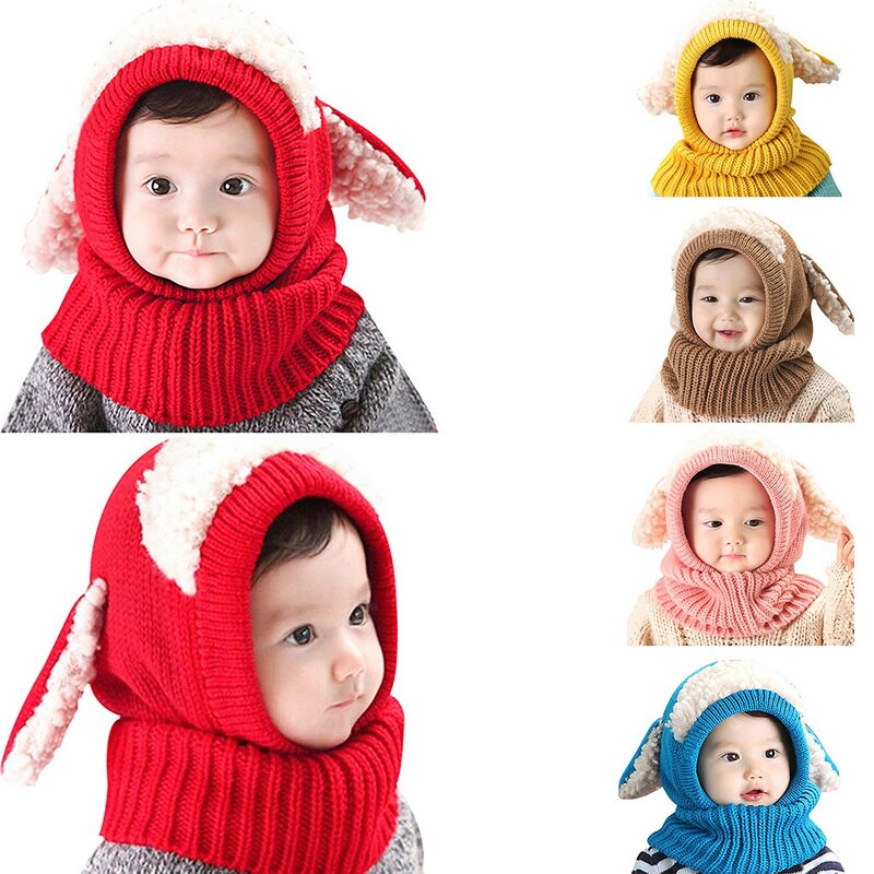 Winter Kid Kleuren Hoeden Meisjes Jongens Kinderen Warm Caps Sjaal Set Baby Meisjes Bonnet Enfant Cartton Leuke Kaki Roze Hoed