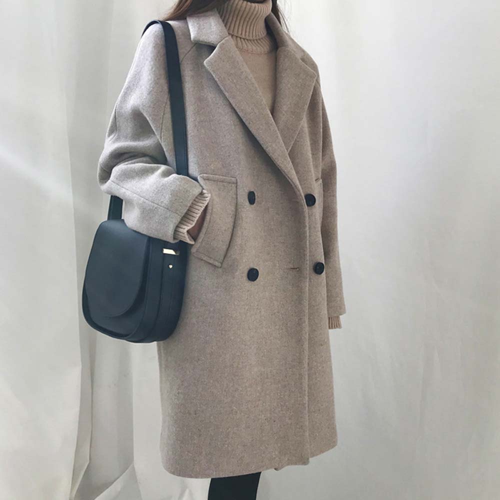 Herbst Winter Frauen Mäntel Casual Jacken Langarm Matrosenjacken Outwear Weibliche Elegante Wolle zweireiher WDC1891