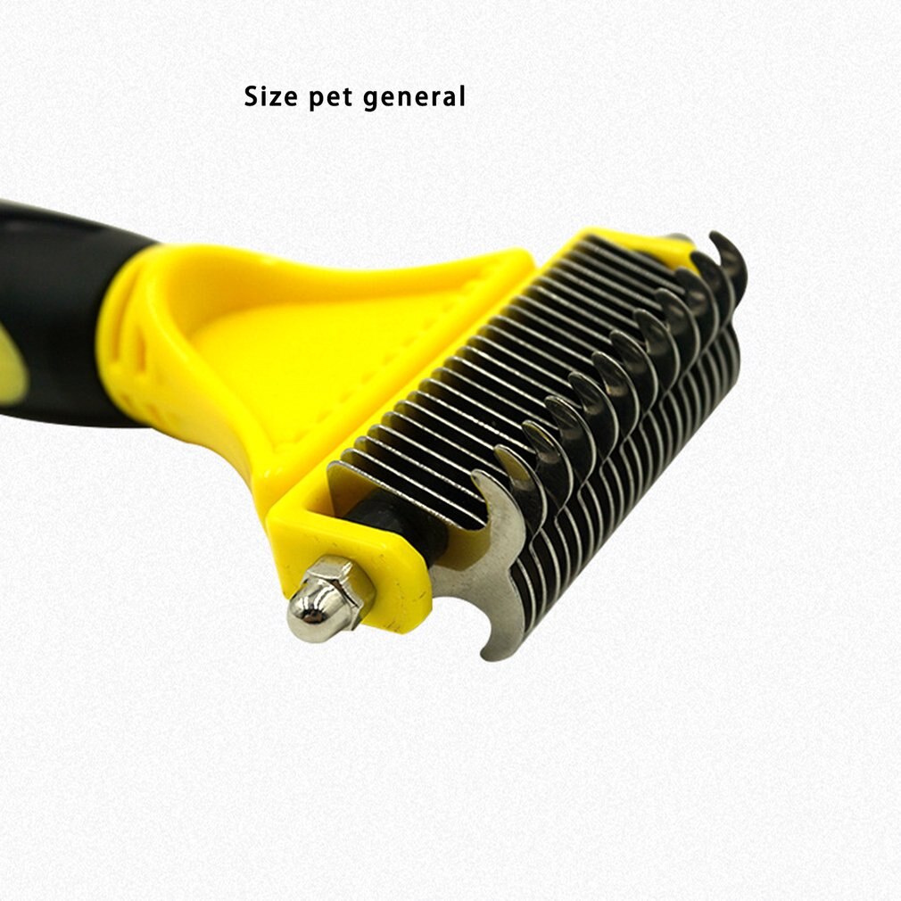 Pet Double-sided Comb Stainless Steel Open Knot Comb Hair Removal Brush Double-edged Double Hook Comb