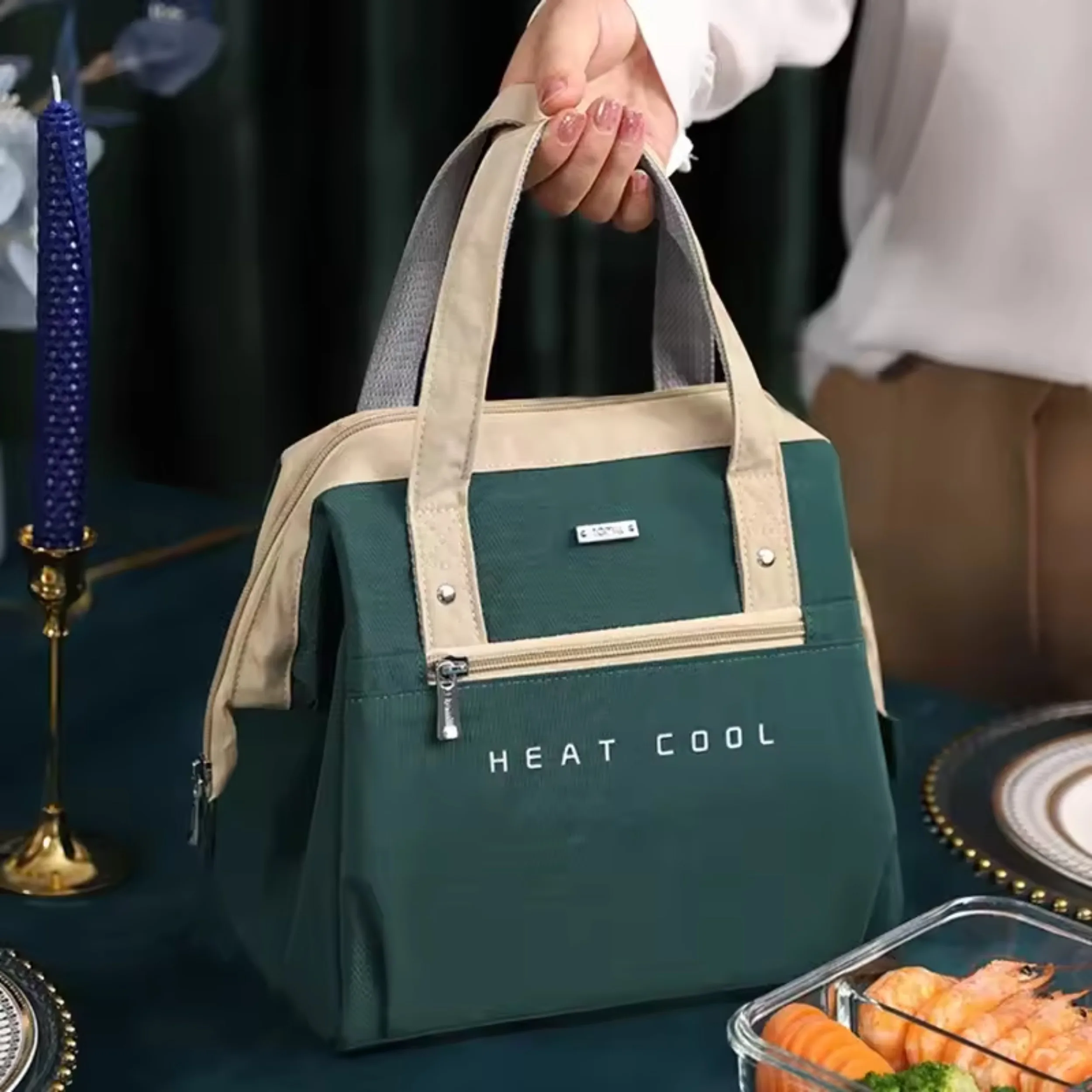 Duża torba na lunch dla kobiet Wodoodporna, zwięzła, wygodna, świeża torba termoizolacyjna Termiczne pudełko na żywność na lunch Przenośna torba podróżna na piknik Bolsa