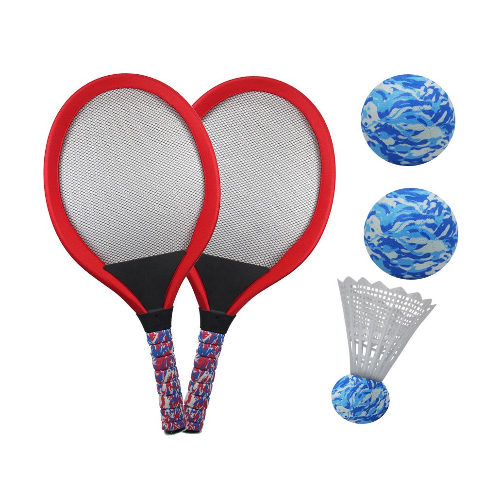 Treinamento raquete de tênis conjunto jardim de infância prática interior engraçado durável crianças presente praia brinquedo portátil esportes ao ar livre badminton bola: Vermelho