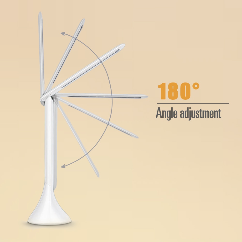 LED Desk Lamp Foldable Dimmable Touch Table Lamp with Calendar Temperature Alarm Clock table Light night lights LAOPAO