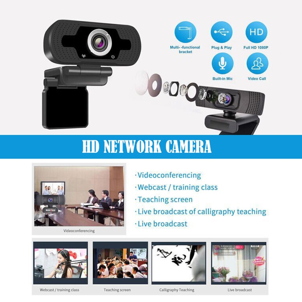 CARPRIE Full Hd 1080p Web Cam ordinateur de bureau vidéo appelant Webcam caméra avec Microphone ееееееаееееееееоооннннннннннннннннннннннннннне