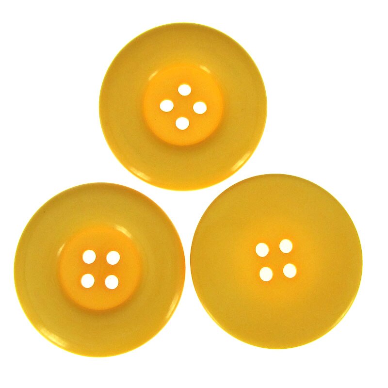 6pcs 1-1/2" 4-Holes resin buttons 38mm round large button for clothing sewing accessory craft scrapbooking: Yellow