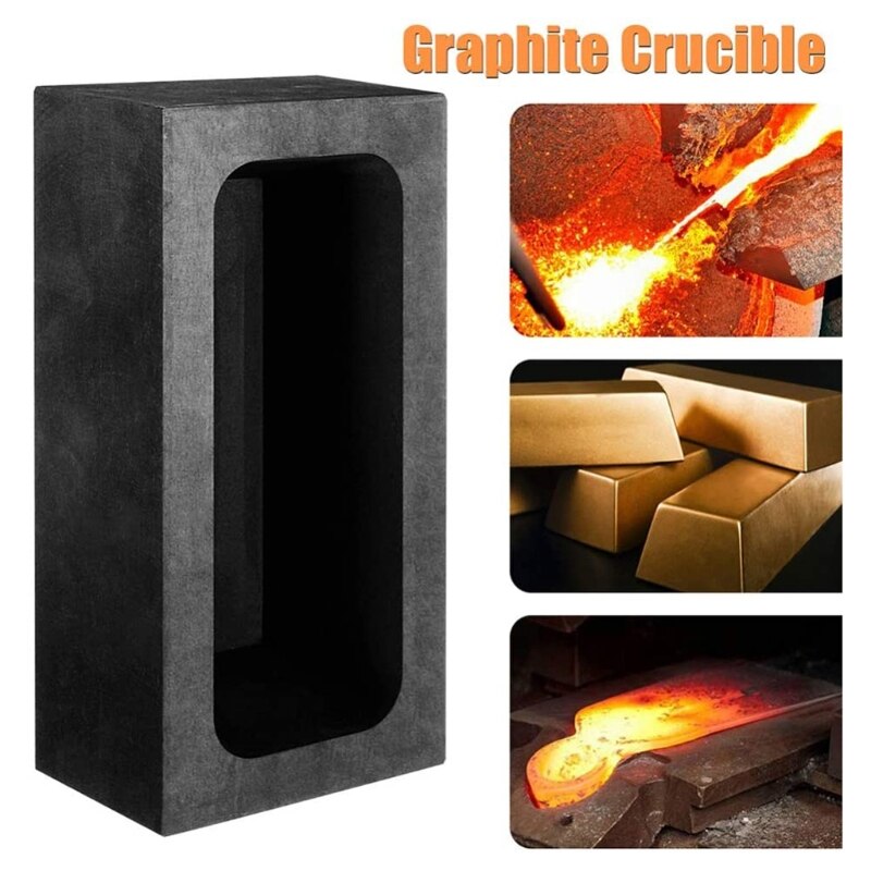 650g Graphite Ingot Mold Metal Casting Mold Melting Crucible Furnace for Gold Silver Aluminum Copper Brass Zinc Alloy